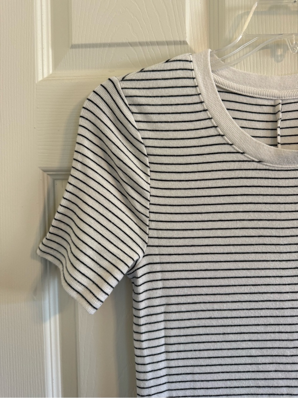 a new day Black and White Striped Midi Dress